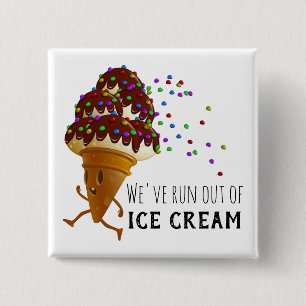 Chapa Cuadrada Dibujo Divertido de Quedarse sin Helado