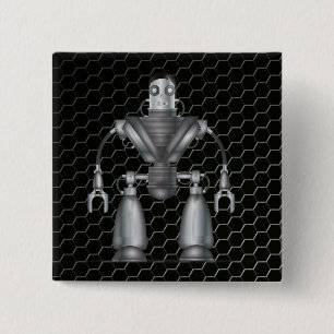 Chapa Cuadrada Dibujos animados de robot mecánico