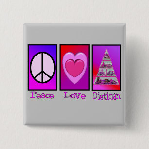 Chapa Cuadrada Dietético del amor de la paz