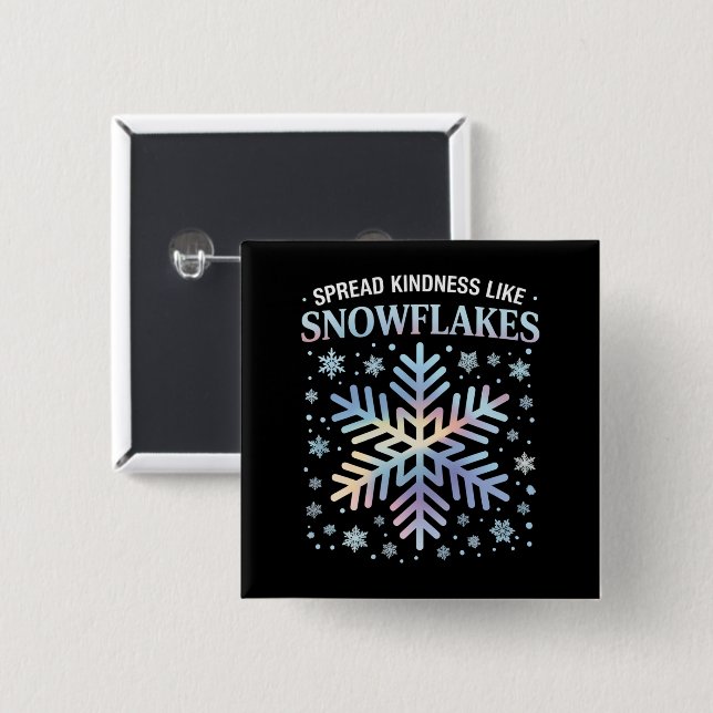 Chapa Cuadrada Difunde Amabilidad Como Copos de Nieve Navidad Pro (Anverso y reverso)