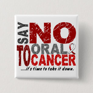 Chapa Cuadrada Diga NO al cáncer oral 1