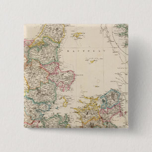 Chapa Cuadrada Dinamarca con mapa de entrada de Islandia