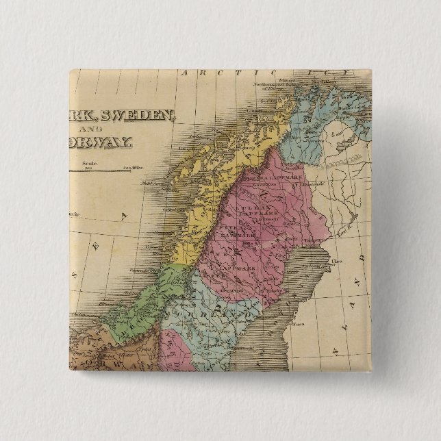 Chapa Cuadrada Dinamarca, Suecia, Noruega (Anverso)