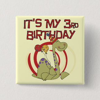 Chapa Cuadrada Dinosaurio 3er cumpleaños camisetas y regalos