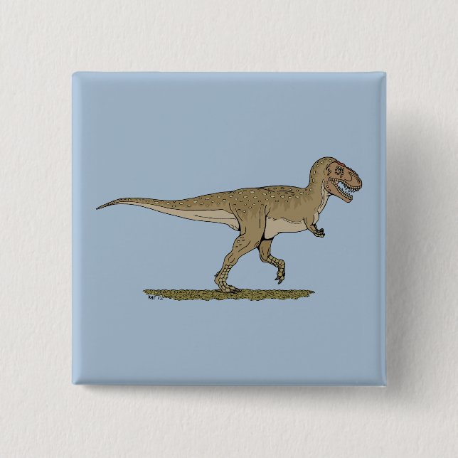 Chapa Cuadrada Dinosaurio cretáceo Tyrannosaurus rex (Anverso)