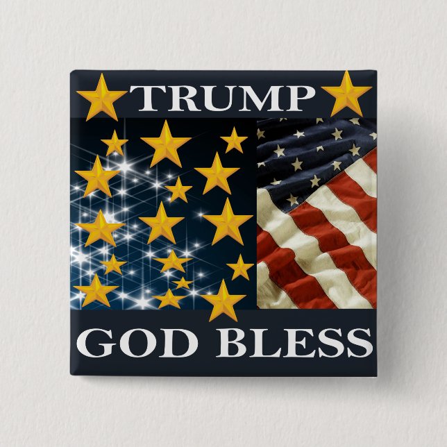 CHAPA CUADRADA DIOS BLESS TRUMP (Anverso)