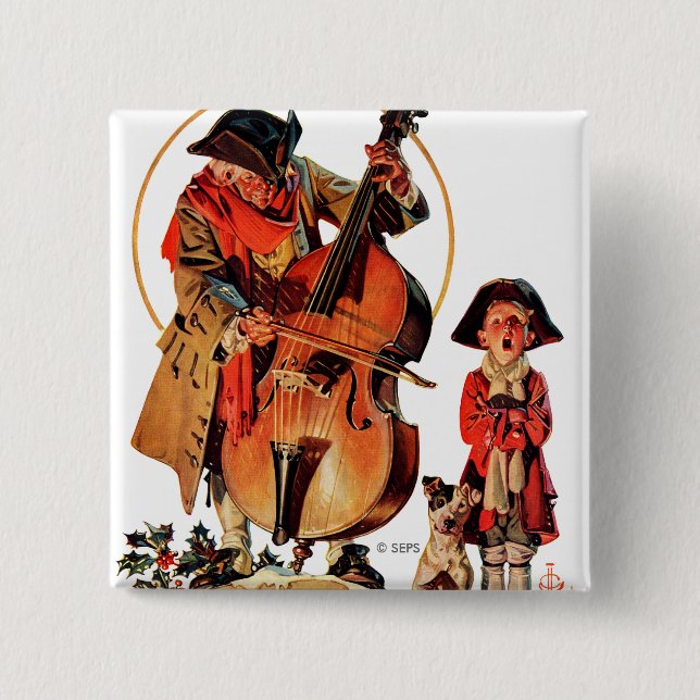 Chapa Cuadrada Dios descanse usted Merrie Caballeros (Anverso)