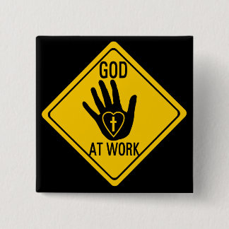 CHAPA CUADRADA DIOS EN EL TRABAJO. CRUZ CURATIVA JESÚS DEL
