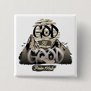 Chapa Cuadrada Dios es bueno - Diseño cristiano Inspirador