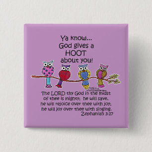 Chapa Cuadrada Dios le da a las lechuzas un zoquete