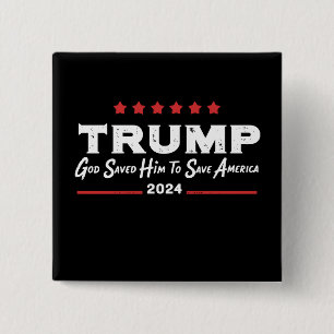 Chapa Cuadrada Dios lo salvó para salvar a América Trump 47