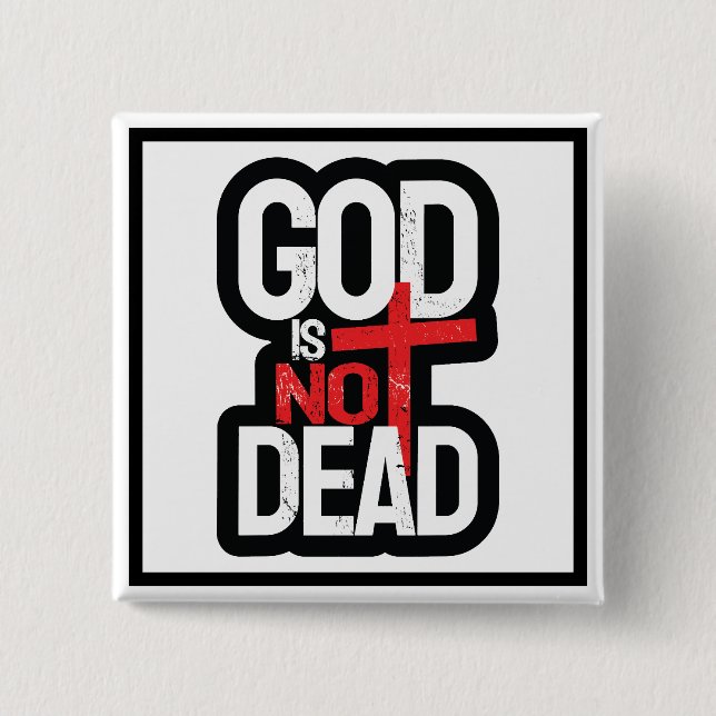 Chapa Cuadrada Dios no está muerto (Anverso)