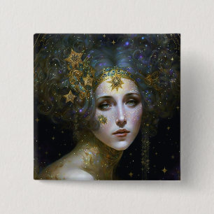 Chapa Cuadrada Diosa cósmica arte de fantasía