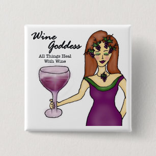 Chapa Cuadrada Diosa del vino "que todas las cosas curan… "