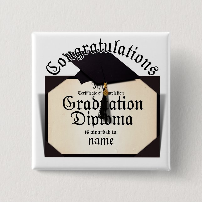 Chapa Cuadrada Diploma de graduación (Anverso)