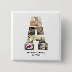 Chapa Cuadrada Diseñar su propia letra un Collage de fotos