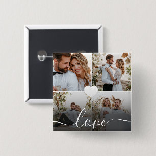 Chapa Cuadrada Diseñar tu propia fotografía del Collage de amor
