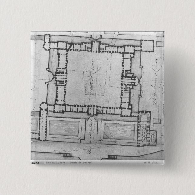 Chapa Cuadrada Diseñe para los edificios del este del Louvre (Anverso)