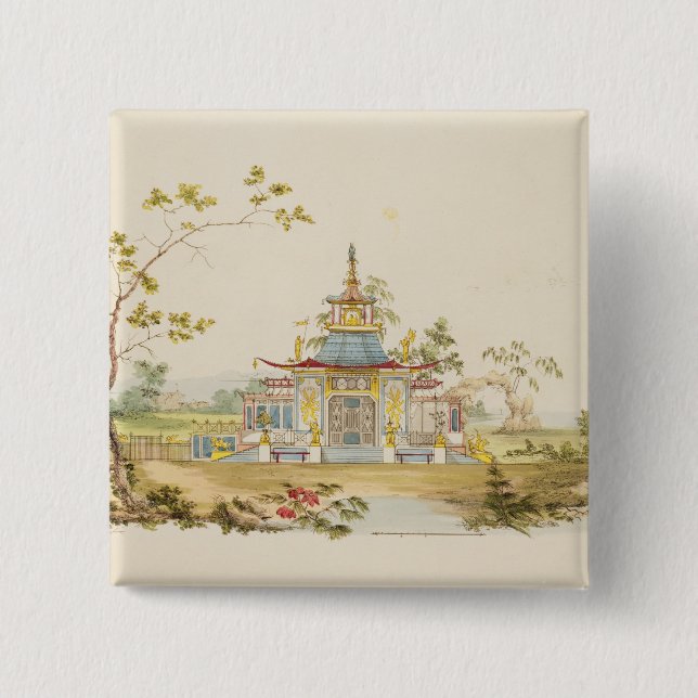 Chapa Cuadrada Diseñe para un templo chino, c.1810 (pluma y tinta (Anverso)