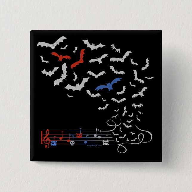 Chapa Cuadrada Diseño 2 de la música del palo (Anverso)