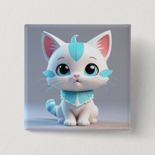 Chapa Cuadrada Diseño 3D 3D de Personalizado Cute Kitten-38063