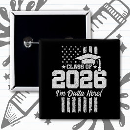 Chapa Cuadrada Diseño de bandera angustiado para la graduación de