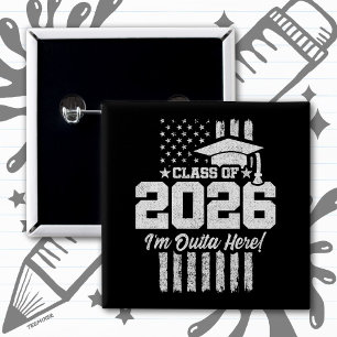 Chapa Cuadrada Diseño de bandera angustiado para la graduación de