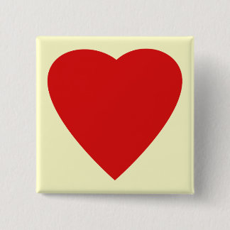Chapa Cuadrada Diseño de corazón de amor rojo y crema.