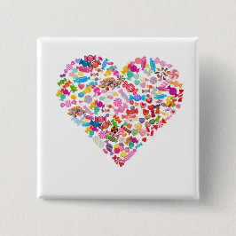 Chapa Cuadrada Diseño de Corazón en Forma de Caramelo Regalos del