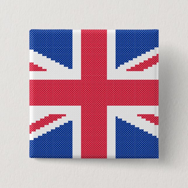 Chapa Cuadrada Diseño de cosido cruzado original Jack Union (Anverso)