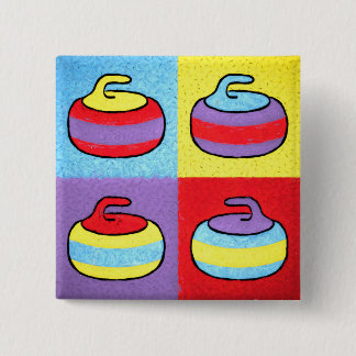 Chapa Cuadrada Diseño de Curling Pop Art Rocks