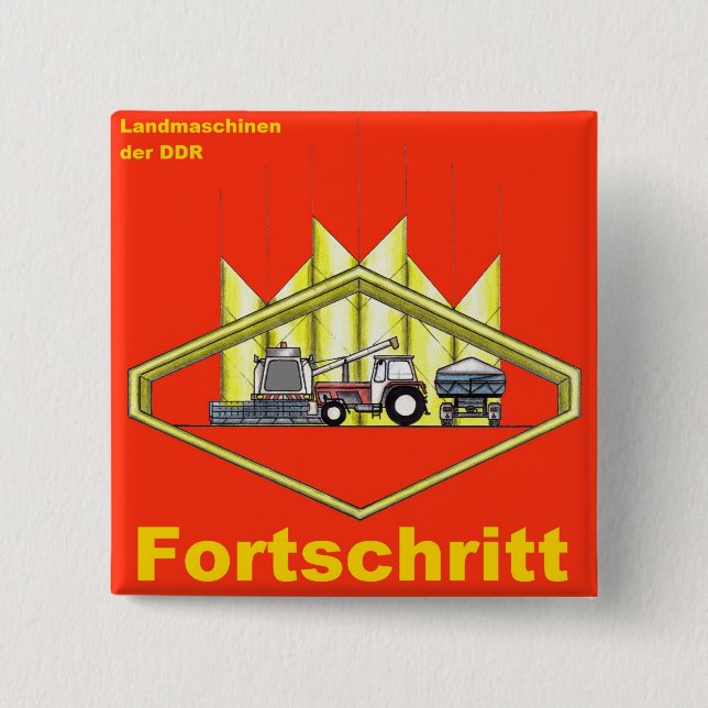 Chapa Cuadrada Diseño de DDR Fortschritt (Anverso)