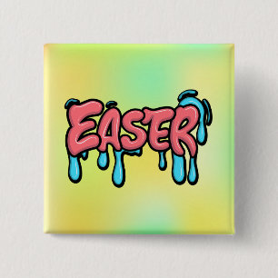 Chapa Cuadrada Diseño de estilo graffiti con texto de goteo de Pa