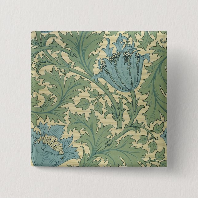 Chapa Cuadrada Diseño de la "anémona" (materia textil) (Anverso)