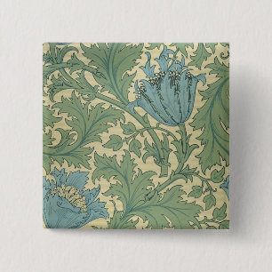 Chapa Cuadrada Diseño de la "anémona" (materia textil)