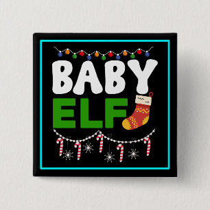 Chapa Cuadrada Diseño de Navidad de Elfo Bebé-84608