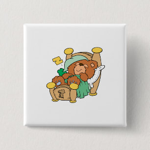 Chapa Cuadrada diseño de oso de peluche durmiendo tontamente