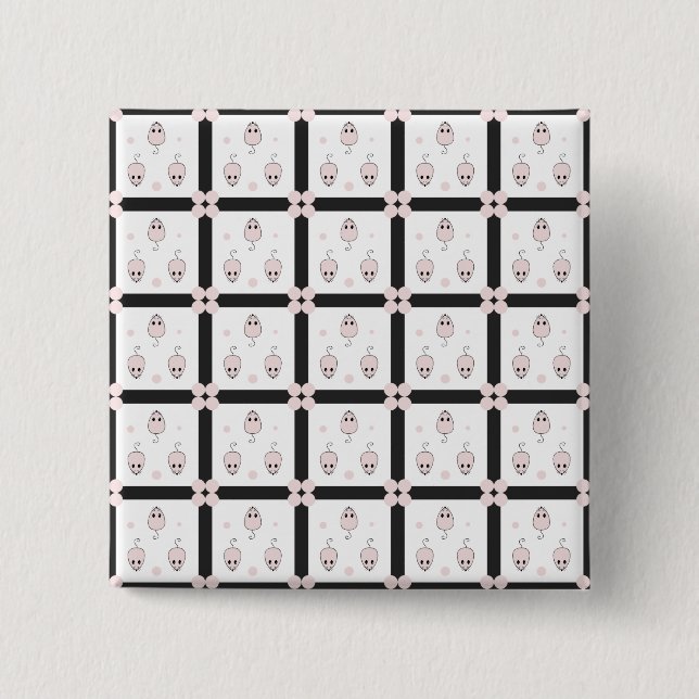 Chapa Cuadrada Diseño de patrón continuo de ratón rosa - Decoraci (Anverso)