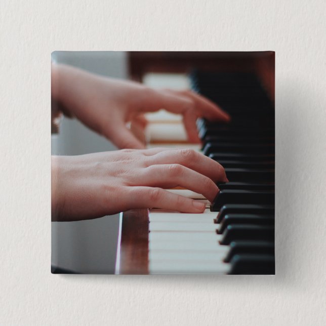 Chapa Cuadrada Diseño de piano de bonito (Anverso)