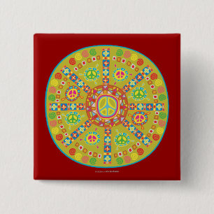 Chapa Cuadrada Diseño de Símbolos de Paz