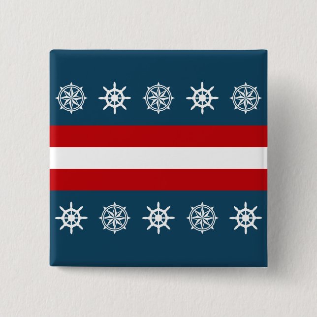 Chapa Cuadrada Diseño de temática náutica (Anverso)