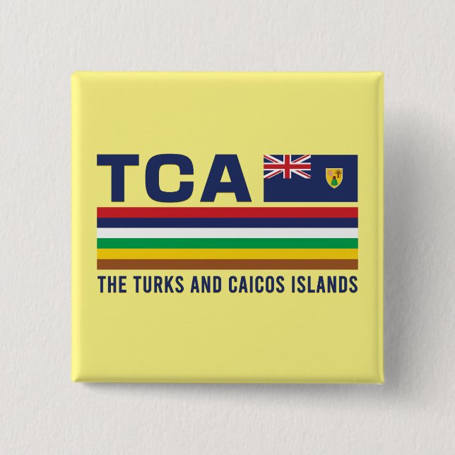 Chapa Cuadrada Diseño de Turcas y Caicos ISO Alpha 3 (Anverso)
