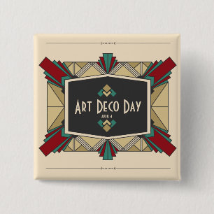Chapa Cuadrada Diseño del Día Art Deco