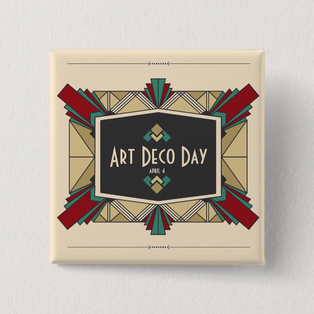 Chapa Cuadrada Diseño del Día Art Deco (Anverso)