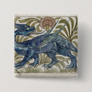 Chapa Cuadrada Diseño del "dragón" para una teja (w/c en el
