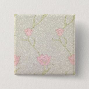 Chapa Cuadrada "Diseño del papel pintado del tulipán del jardín",