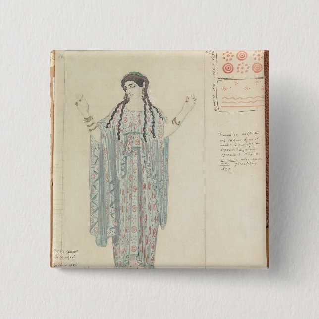 Chapa Cuadrada diseño del traje Señora-en-que espera para (Anverso)