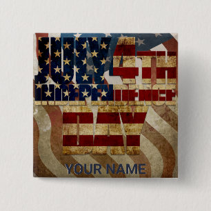 Chapa Cuadrada Diseño del Viejo 4 de Julio Día de la Independenci