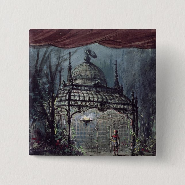 Chapa Cuadrada Diseño determinado para 'el Flute mágico (Anverso)