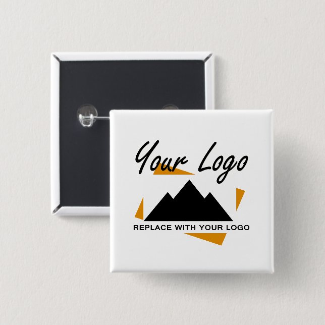 Chapa Cuadrada Diseño empresarial personalizado Añadir el logotip (Anverso y reverso)